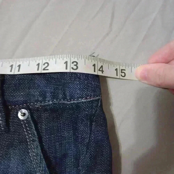 X2 Quality Denim Express Dark Blue Women's Straight Denim Knee Length Skirt Sz 0 - Picture 4 of 7